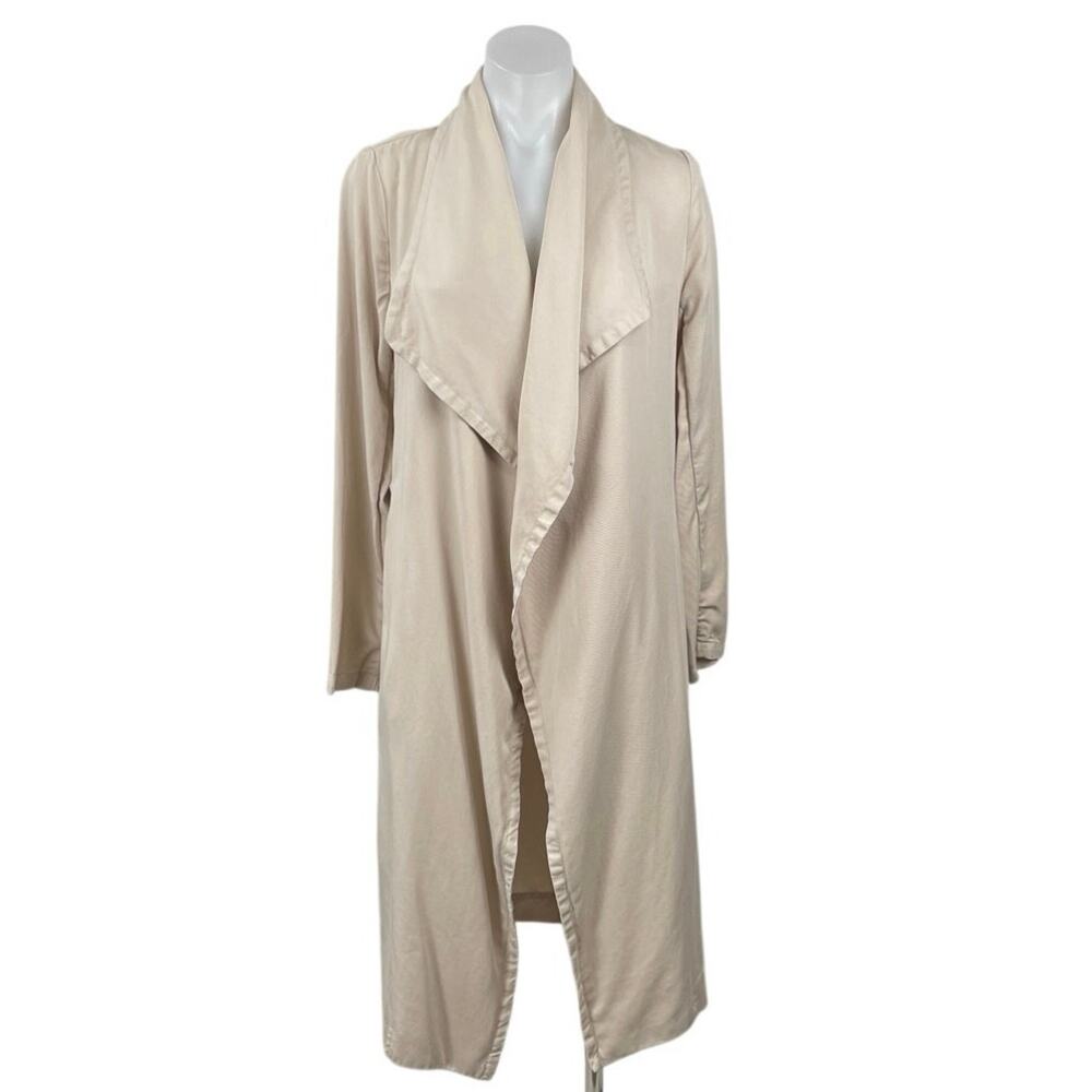 Glassons Beige Waterfall Drape Open Long Sleeve Cardigan Trench Coat Jacket Sz M